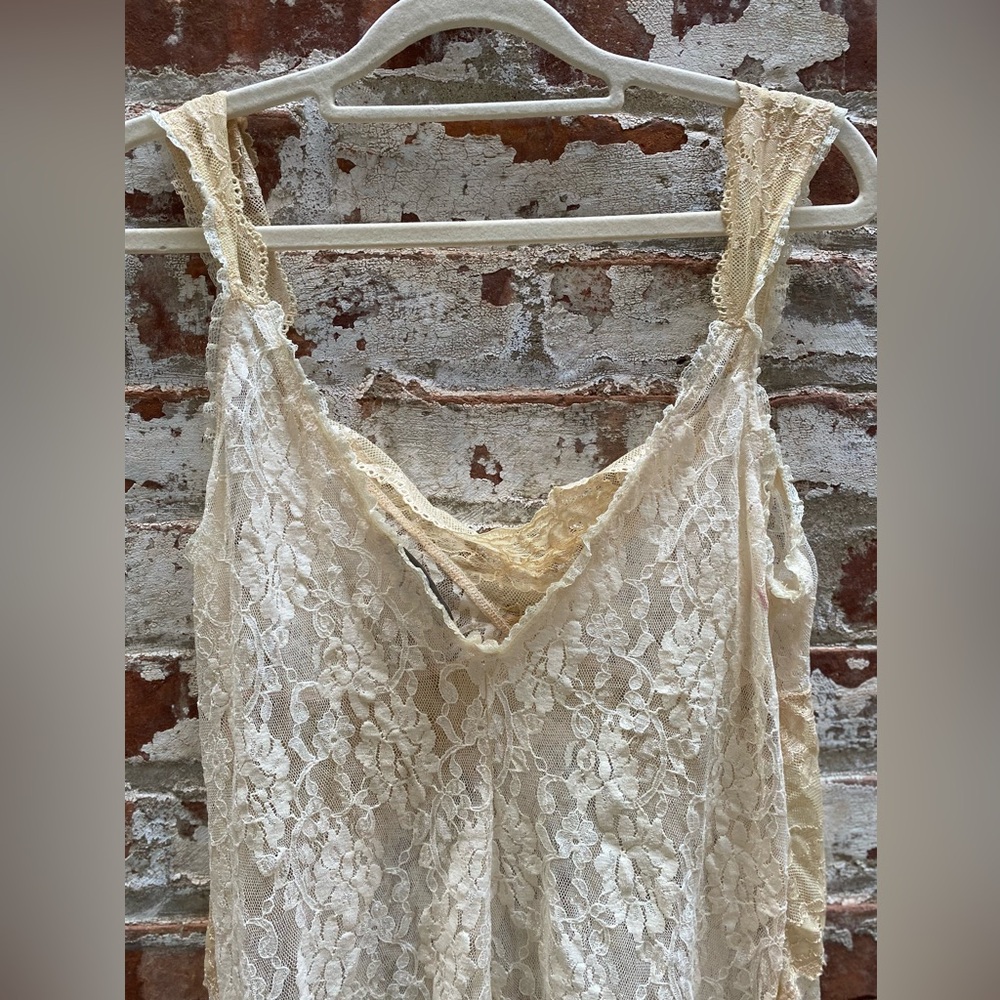 Claire Pettibone Vintage Style Cream/Off White Lace Slip Dress Size XL EUC - Picture 3 of 7
